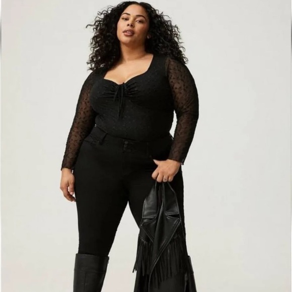 Torrid Black Sheer Lace Blouse - Picture 2 of 5
